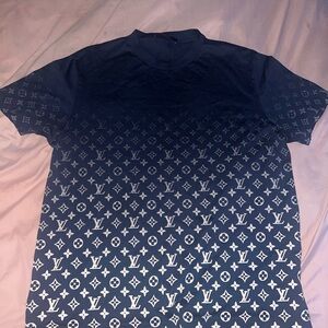Louis Vuitton Navy and White Monogram Tee